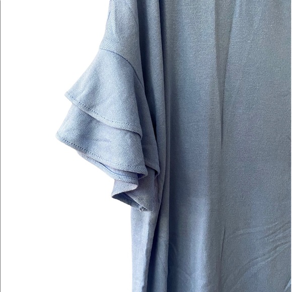 NWT Light Blue Flutter Short Sleeve Top by Style & Co. - Picture 4 of 5